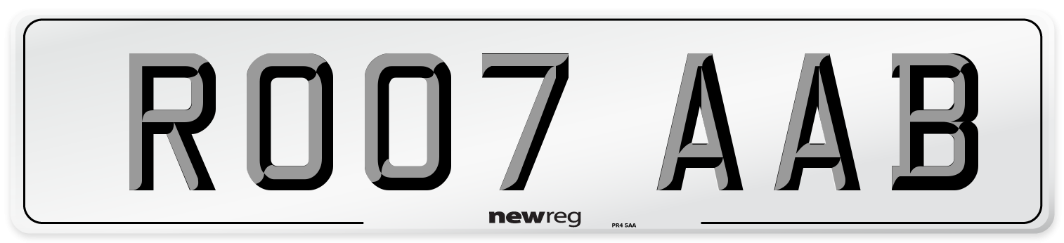 RO07 AAB Number Plate from New Reg